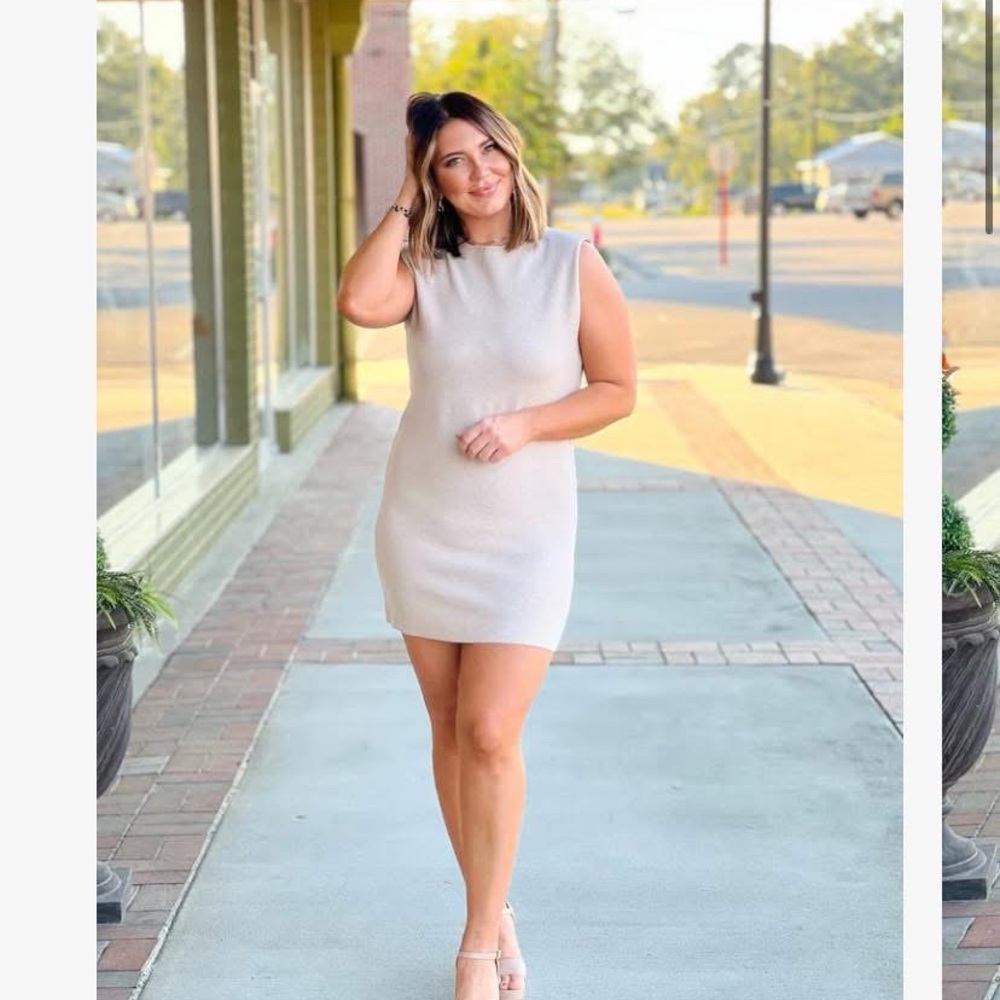 Cream Sleeveless Dress